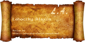Lehoczky Alexia névjegykártya